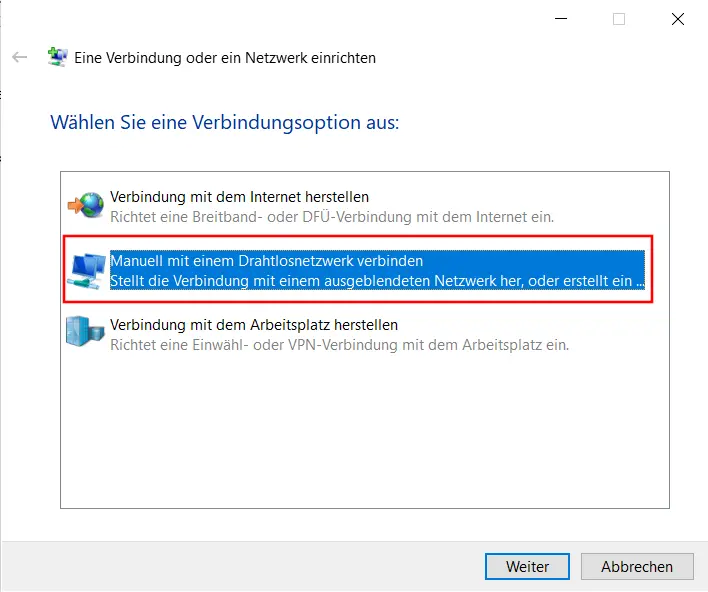 Eine Verbindung einrichten